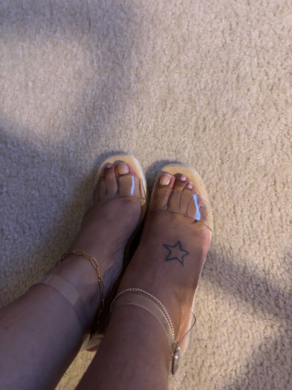 Steve Madden Nude Espadrille Wedge Sandal with Clear Straps - Picture 2 of 5